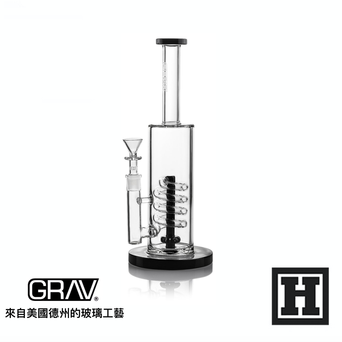 GRAV LABS 12" Showerhead 螺旋線圈 玻璃藝術品 (BONG)