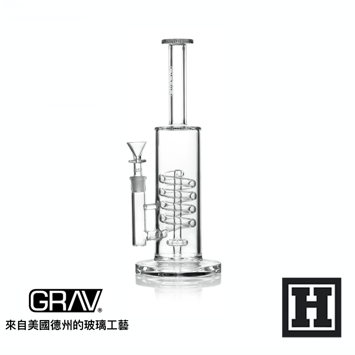 GRAV LABS 12" Showerhead 螺旋線圈 玻璃藝術品 (BONG)