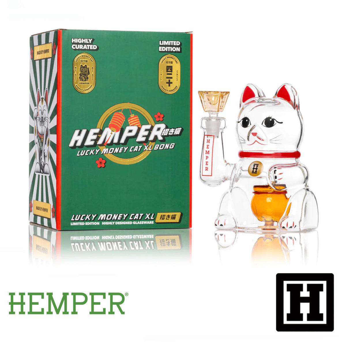 HEMPER Lucky Cat 大招財貓 玻璃藝術品