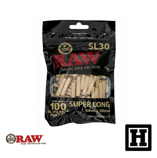 RAW 黑標 加長型 纖維濾嘴 100入