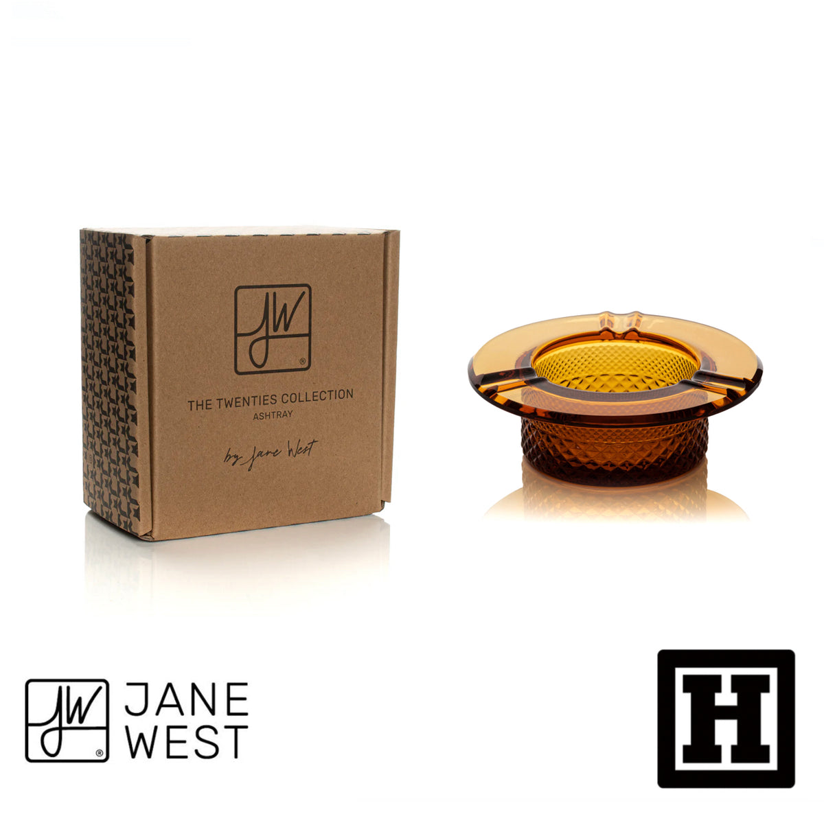 Jane West Twenties Ashtray 焦糖琥珀 玻璃煙灰缸