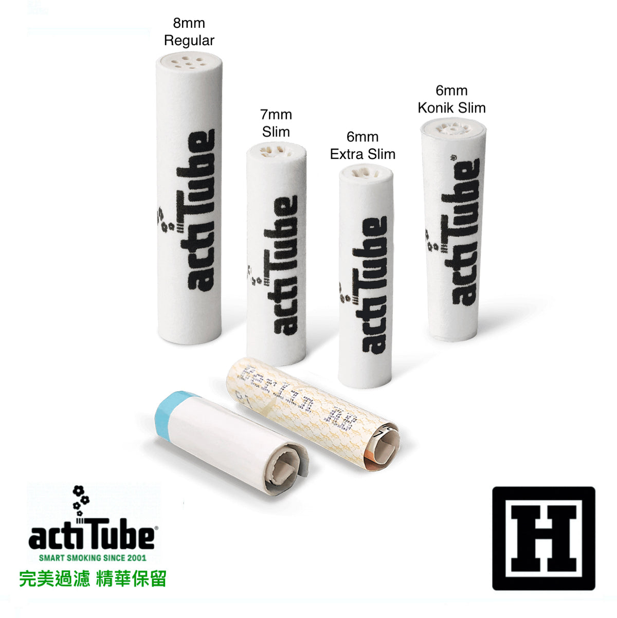 actiTube 活性碳濾嘴 6mm Extra Slim 「極細版本」